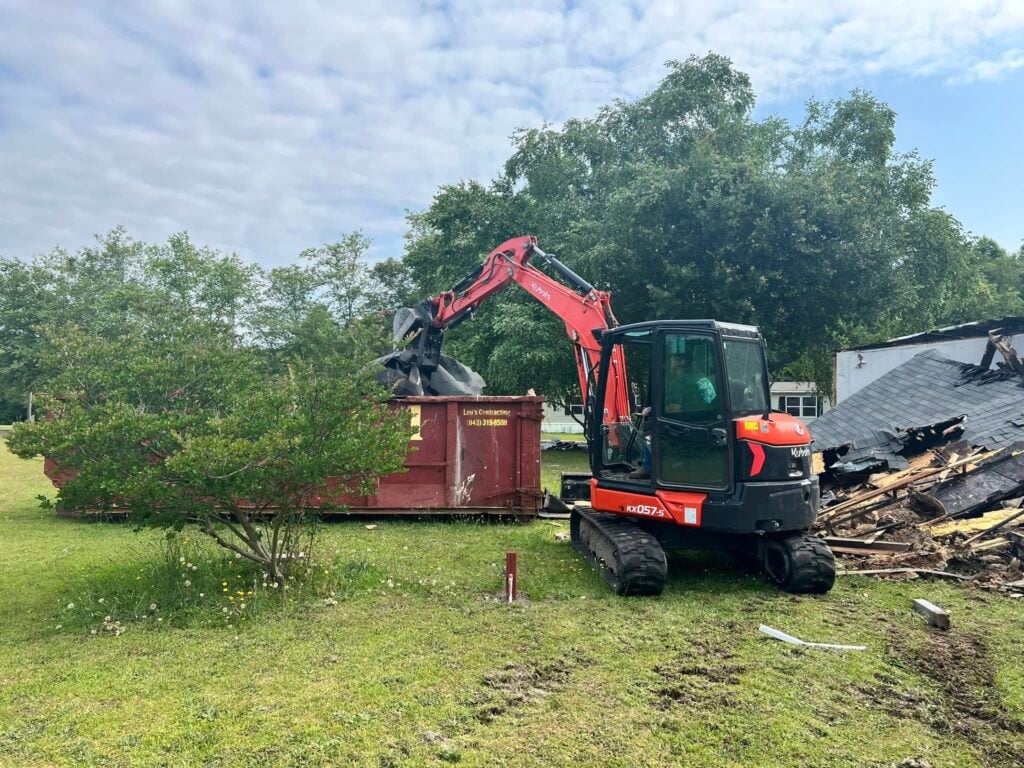 demolition property cleanup trailer removal florence county sc during